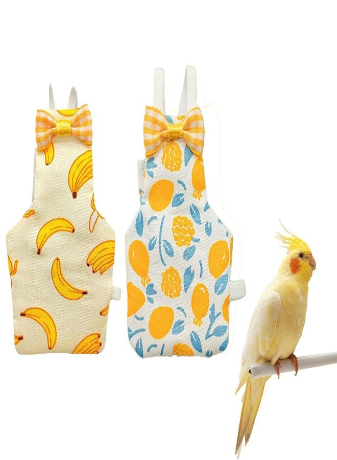squishy 2 pcs Bird Diaper, 2-Pack Parrot Diaper Set with Adjustable Straps, Lightweight and Washable Bird Diapers for Cockatiels, Budgies, and Small Parrots, Size L (Yellow and Blue, L, 2, Count) - Image 1